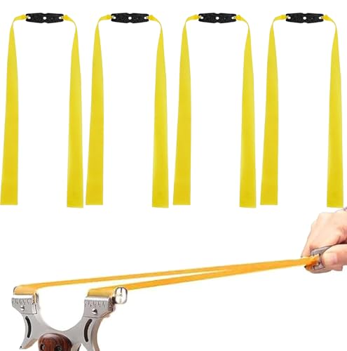 Wekuw 4 Piezas Gomas para Tirachinas Potente Tirachinas de Caza Bandas Elásticas Planas para Tirachinas Elasticidad de Tirachinas Adecuado para Goma de Repuesto para Tirachinas, Tiro de Caza