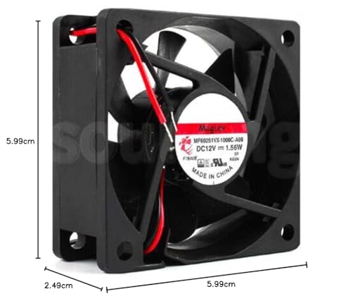 Ventilateur 60mm 12V pour refroidissement de boîtier PC et imprimante