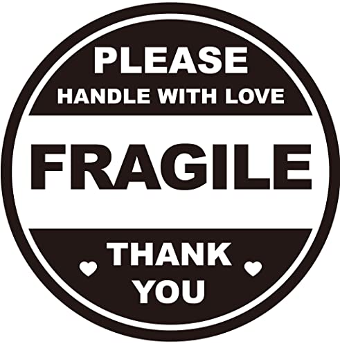 Étiquettes Fragile noires design sobre et élégant pour emballage soigné lot 300