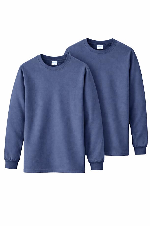 Image of Gildan Adult Heavy Cotton Long Sleeve T-Shirt, Style G5400, 2-Pack