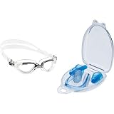 Cressi Flash - Premium Schwimmbrille Antibeschlag und 100% UV Schutz + Nasenklemme und Ohrstöpsel Ear Plugs und Nose Clip