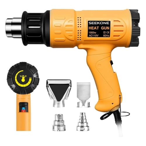 SEEKONE 1800W Heat Gun Variable Temp 122℉-1202℉ for Crafts, Shrink Wrap |…