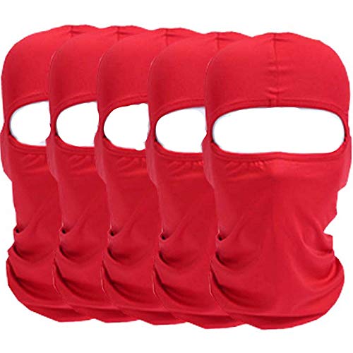 2019 5 piezas rojo 1 paquete Balaclava 1-Pack Máscara facial forro casco equipo de esquí gorro para el cuello máscara de esquí accesorios por CxYuan miniatura 1
