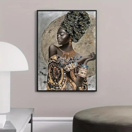 Peinture decorative de femme noire africaine pour illuminer votre salon