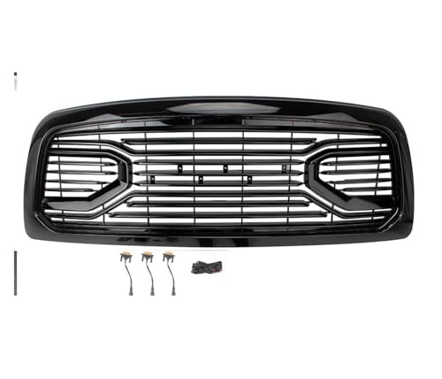 Grille pare-choc avant centrale calandre noire avec éclairage LED Dodge Ram 1500 2009-2012