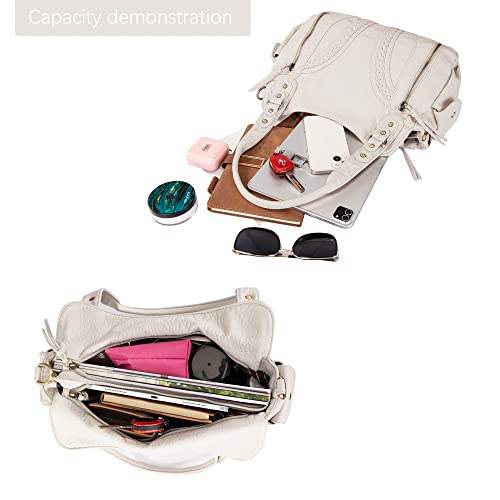 Image of Y2K Purses Hobo Bags for Women Roomy Washed Leather Handbags with Crossbody Strap