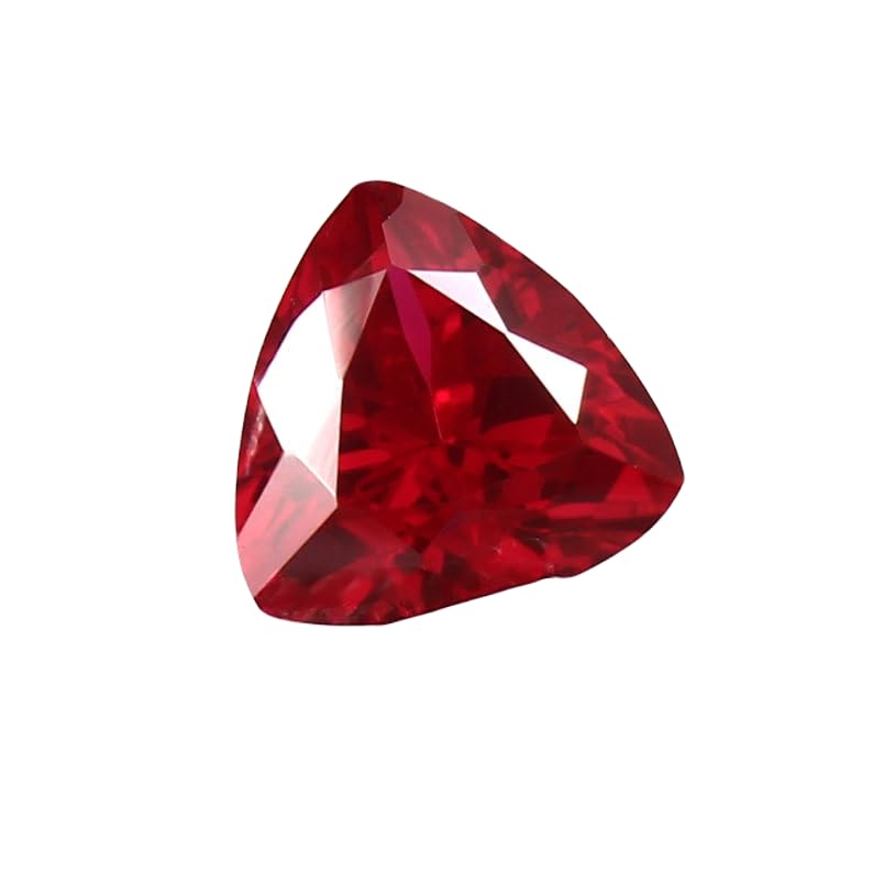Rubis du Mozambique en forme de trillion à facettes de 8x8mm pour bague et pendentif