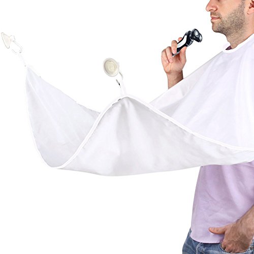 BSVLIA Barba delantal babero, cuidado de la barba afeitado afeitado capturador de delantal babero Delantal pelo Catcher con ventosas para espejo