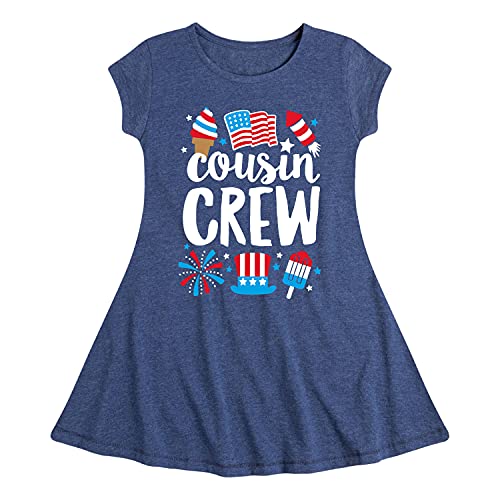 Instant Message - Cousin Crew July 4th - Girl's Fit and Flare Cap Sleeve Dress