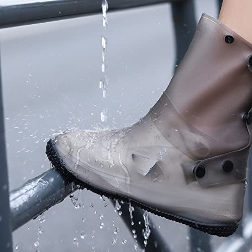 Cubrecalzado impermeable de silicona para lluvia, diseño con doble hebilla, elástico ajustable y reutilizable, fácil de poner y antideslizante (Color: C, Talla: X-Grande) miniatura 6