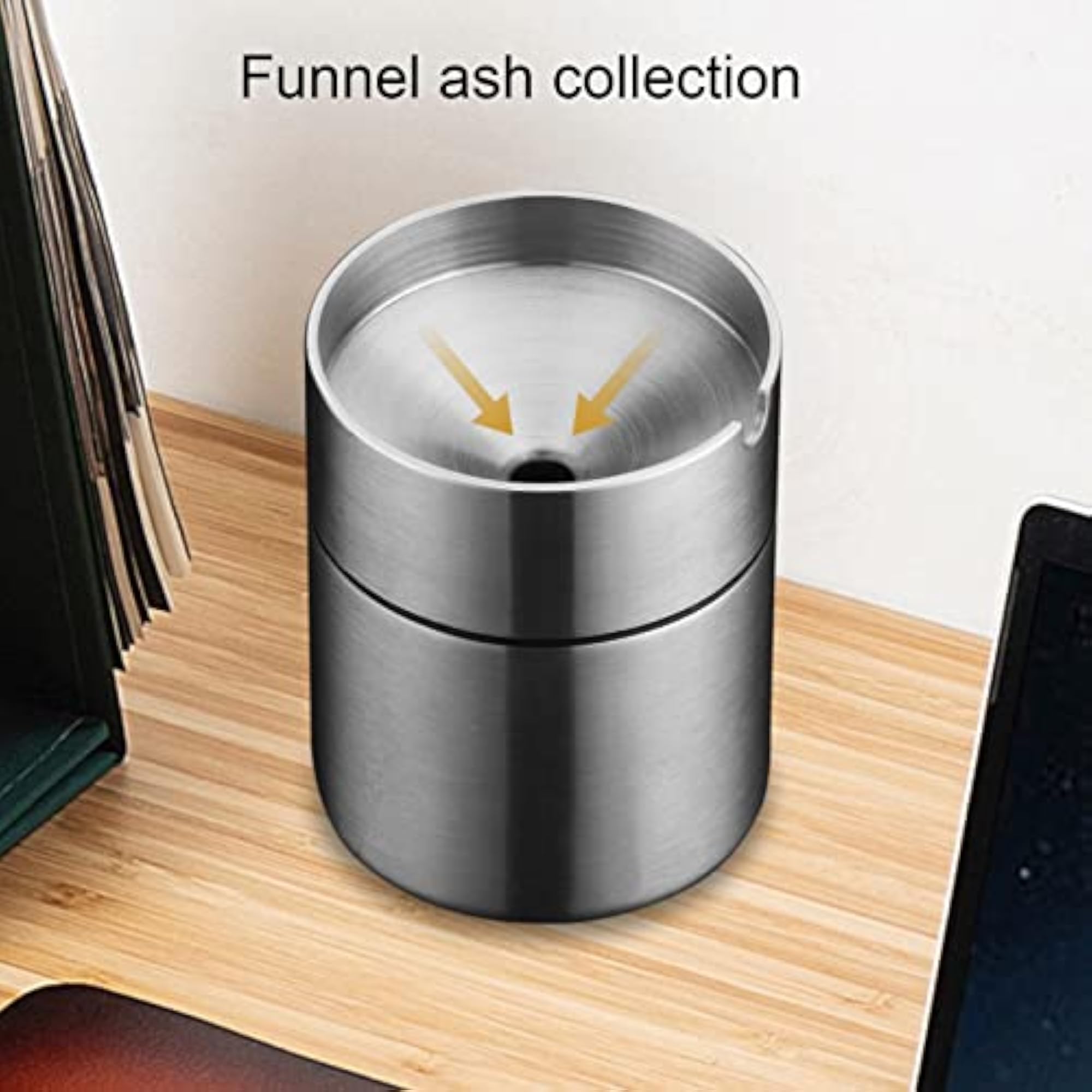 304 Stainless Steel Portable Windproof Smokeless Ashtray