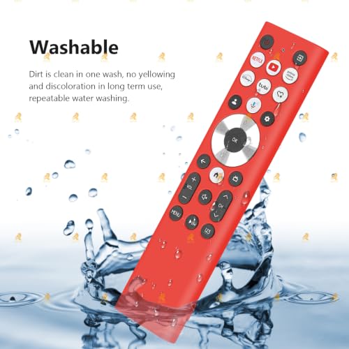 Image of RAYA Silicone Cover Compatible with 2026 Hisense TV Remote E7Q PRO / U6N PRO Model TV Remote Protection Case (RED)
