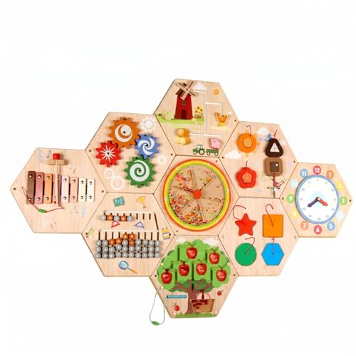 Tablero mural de madera para motricidad fina y coordinación de niños