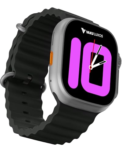 Image of Vaku Luxos Advanced Bluetooth Calling Smartwatch with 1.99 inch HD Display Heart Rate & ECG Monitor, Unlimited Watch Faces 10+ Sports Modes, Sleep Tracker, Silicone Strap- Black