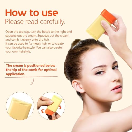 MINXUEYEN Hair Styling Gel for Kids, Children's Hair Wax Stick - Built-in Comb 2-in-1 Hair Finishing Stick, Natural Ingredients Refreshing and Non-Greasy, Easy to Styling, 0.71oz, Clear