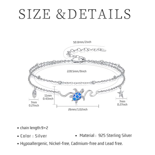 Image of Anklet for Women 925 Sterling Silver Double Infinity Ankle Bracelet Waterproof Summer Jewelry Anniversary Birthday Gifts for Her