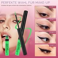 Aomig 24h-Wasserfester Eyeliner Präziser Veganer Flissig (Grün 2g) – Ansicht 6