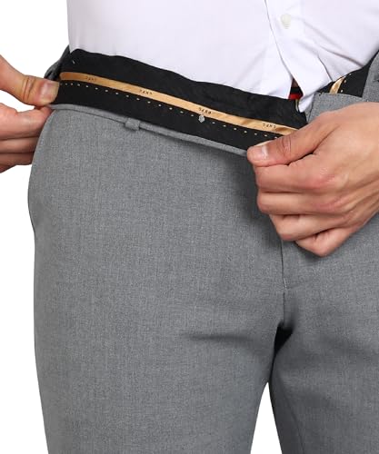 Image of GHPC Stylish Slim Fit Polyester Lycra Stretchable Formal Pant for Men | Mens Fashion Plain Solid Wear Dress Trousers Pants for Office or Party
