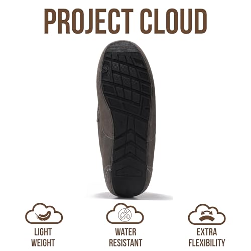 Project Cloud Mens Slippers 100% Genuine Leather with Memory Foam Insole Mens Shoes - Non-Slip and Lightweight Indoor and Outdoor Slippers for Men (Oswin, Grey, 10.5) by Project Cloud - Image 4