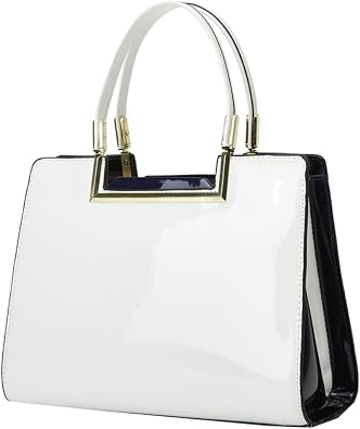 Womens Fashion Glossy Patent Leather Handbag Designer Luxury Tote Shoulder Bag Large Capacity Working Purses