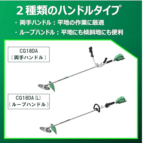 HiKOKI(ハイコーキ) 18V コードレス 刈払機 草刈機 刈刃径230mm ループハンドル 蓄電池1個・充電器・チップソー付 CG18DA(L)(JC) 11枚目