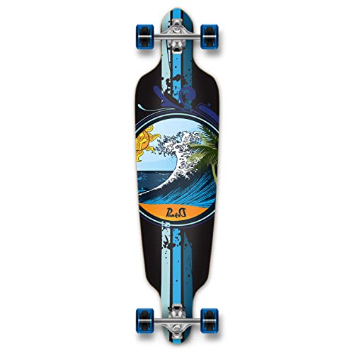 YOCAHER Drop Through Complete Longboard Professional Speed Skateboard - Wave