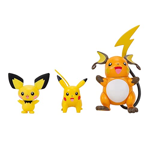 Figura Pichu - Pikachu - Raichu, Pokemon - Sunny Brinquedos, Modelo: 3295, Cor: Multicor