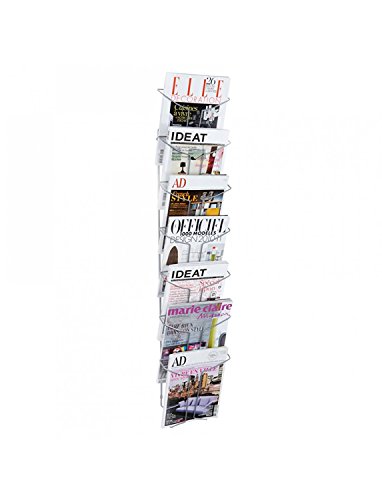 Alba DDFIL7M A4 Wall Mounted 7 Tier Literature Holder - Chrome
