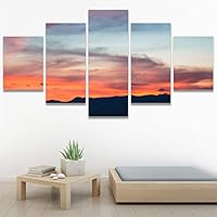 SIGNWIN 5 Panel Canvas Wall Art Colors of The Sky for Home Decorations Ready to Hang - 60