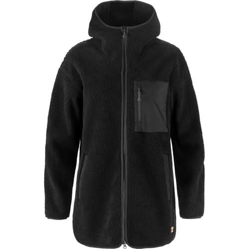 Fjällräven Damen Vardag Pile Fleece Long Jacke, Black, M