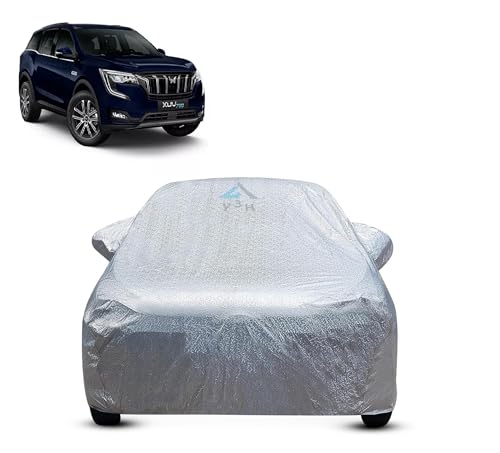 Image of Y3H 100% Waterproof Car Cover Compatible with Mahindra Xuv 700 (Model : 2021 Onwards) Custom Fit Body Covers with Mirror Pockets | Color : Metalic Silver