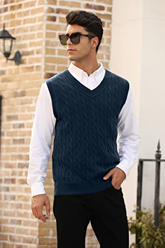 MNCEGEER Mens Knitwear Vest Sleeveless Casual V Neck Slim Fit Pullover Knitted Sweater3