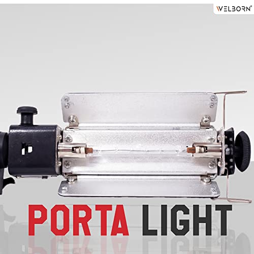 Image of WELBORN Porta Umbrella Video Light for Still Video Photography Portable Studio with 5 Meter Wire, 1000W Light Tube and Carry Bag