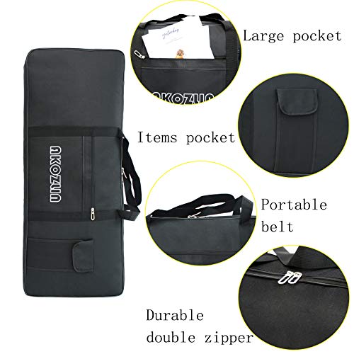 Akozlin 61 Keys Portable Padded Keyboard Case,Dimension 40"X6"X16", Electric Piano Keyboard Gig Bag (Black) #TOP2