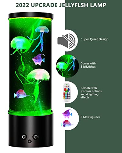 Jellyfish Lava Lamp,2022 Upgrade 3D Lifelike Jellyfish Aquarium Tank Table Lamp With 17 Color Changing Light,Futuristic Decor Mood Lamp For Room Mood Light For Relax #TOP1