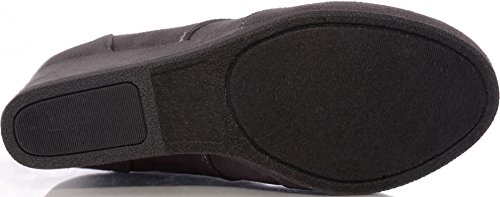 Marcorepublic Galaxy Wedge Boots For Women And Young Girls - Comfortable Ankle Boots For Women - Casual Shoes Booties With Lace Up Front - (Charcoal) - 6.5 #TOP6