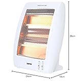 Geepas Quartz Halogen Heater, Pack of 2 | Portable Upright Electric Heater with 2 Heat Settings 400W/800W, Safety Tip Over Switch, Ideal for Home Office Caravans and Garages, 800 W, White - Image 10