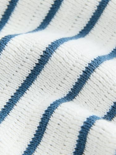 NEXT Strick-Poloshirt mit Knopfdetail 100% Baumwolle Navy Blue/White 12 Monate