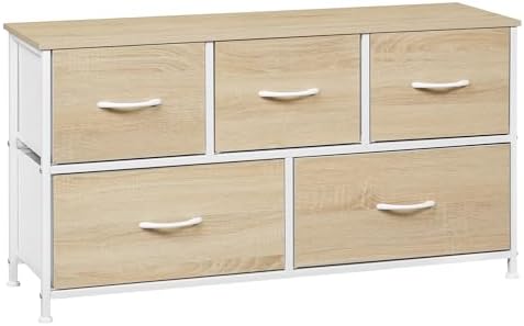 WOLTU Comoda para Dormitorio, Cajonera Almacenaje, Cómodas 5 Cajo...