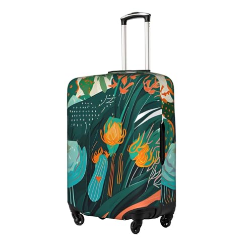 Cactus Tropical Plant Tsa Approved Luggage Cover For 18-32 Inch Suitcases Scratch-Resistant Stretch Luggage Cover2