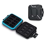 JJC 16 Slots Memory Card Case Slim Holder for 16 Micro SD Micro SDXC Micro SDHC TF Cards, Water-Resistant Anti-Shock Portable MSD Card Storage Carrying Box Organizer
