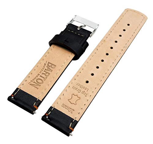 Image of BARTON WATCH BANDS - Top Grain Leather Watch Bands Compatible with Apple Watch Models - 1, 2, 3, 4, 5, 6, 7, 8, 9, 10, SE, Ultra & Ultra 2
