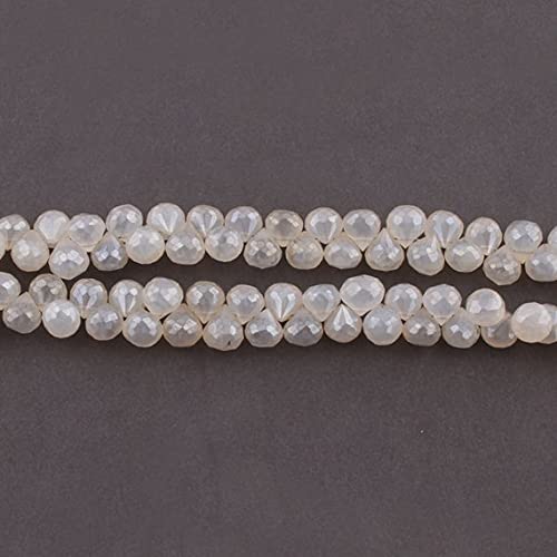 Perles calcédoine silverite 7-8mm en oignon pour création de bijoux uniques SB853