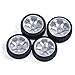 Abendor 6 Spoke Wheel Rims & Rc Car Speed Tires for 1/28 RC Hobby Model Car, [2*N+2*W] 4 Pcs 20mm Aluminum Alloy Rims for Wltoys K969 K989 P929 AWD XRX AMZ WL DRZ GLA BZ (Silver Speed)