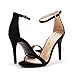 DREAM PAIRS Women's High Heels Flower Ankle Strap Stilettos Round Open Toe Dressy Sexy Sandals,Size 7,Black/Nubuck,KARRIE