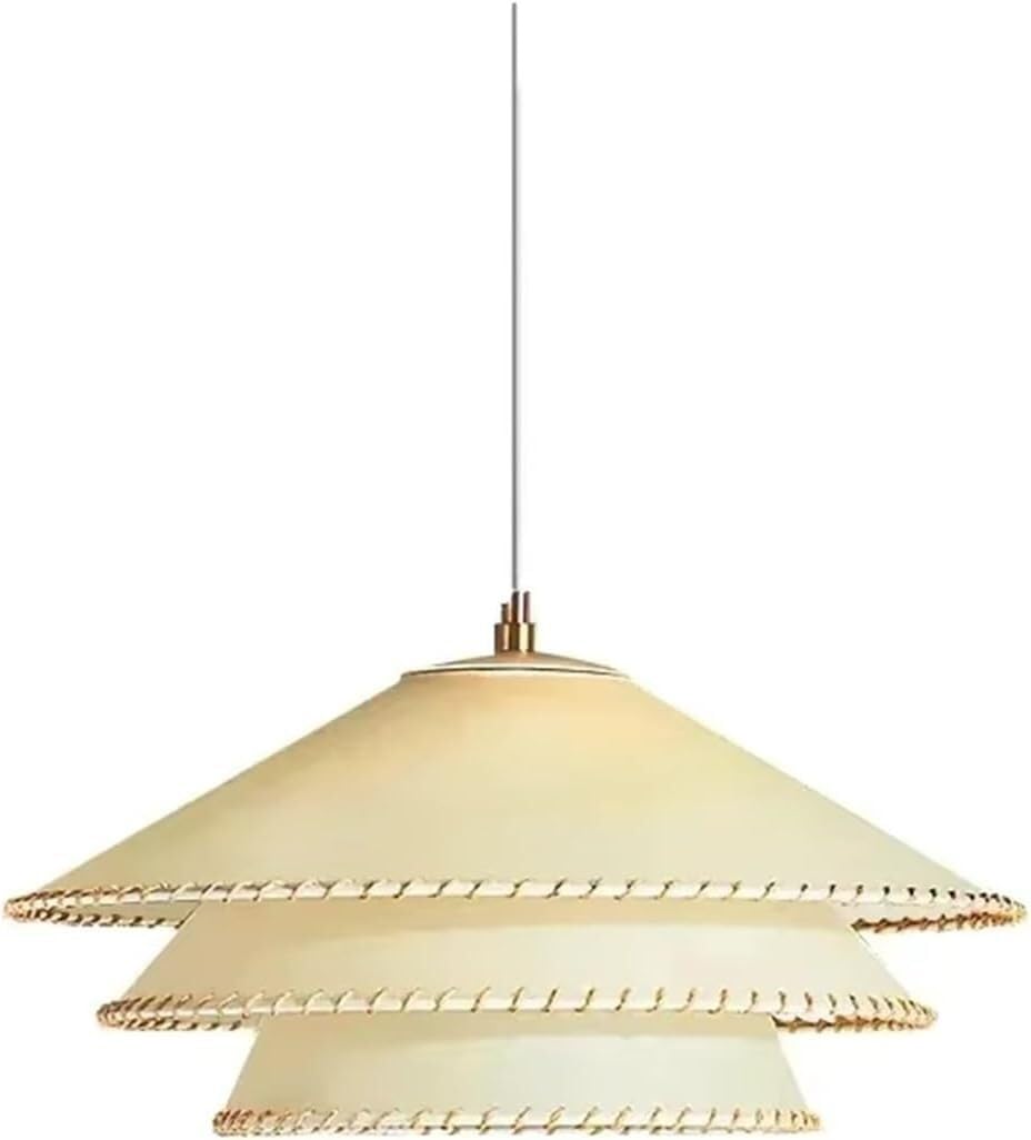 Lampe suspendue couleur parchemin de 40 cm pour sublimer l'ambiance de votre chambre à coucher