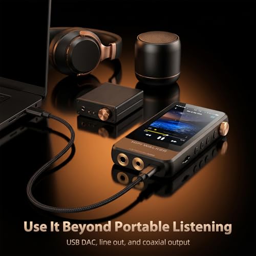 Image of HIFI WALKER H20 Pro Hi-Res Music Player with Bluetooth, Digital Audio Player with 3.2 inch Touchscreen, Dual DAC, 3.5mm & 4.4mm Balanced Output, USB DAC, 64GB Micro SD Card Included