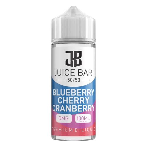 JUICE BAR E-LIQUID 100ML 50VG /50PG DISPOSABLE VAPE JUICE ZERO Nicotine No Nicotine Fruity Flavour (Blueberry Cherry Cranberry) - Quit Smoking with JUICE BAR E-LIQUID