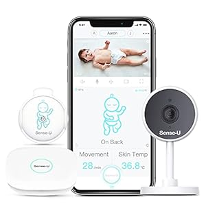 Sense-U Babyfoon 2 met rollover bewegingstemperatuursensoren: volg de beweging van je baby, rollover, temperatuur…