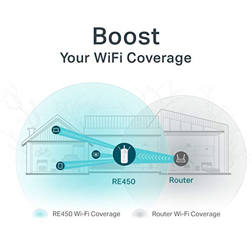 TP-Link AC1750 WiFi Range Extender (RE450) - PCMag Editor's Choice, Dual Band WiFi Extender, Repeater, Internet Booster, WiFi Signal Booster, Access Point, Wall Plug Design